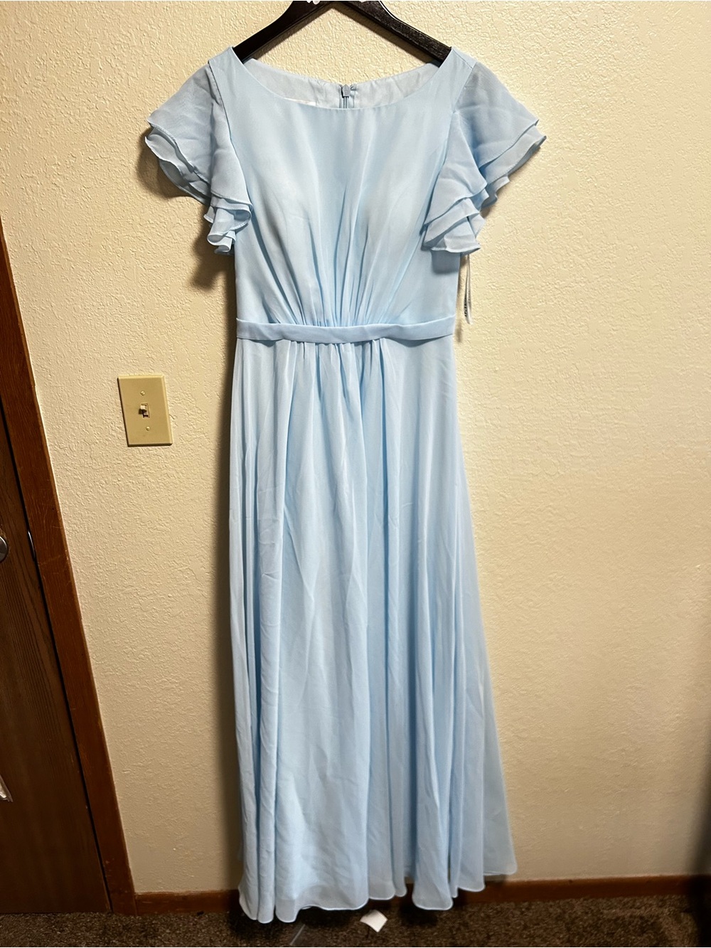 JJ's House Sky Blue Flutter Sleeve Maxi Gown Magdalis